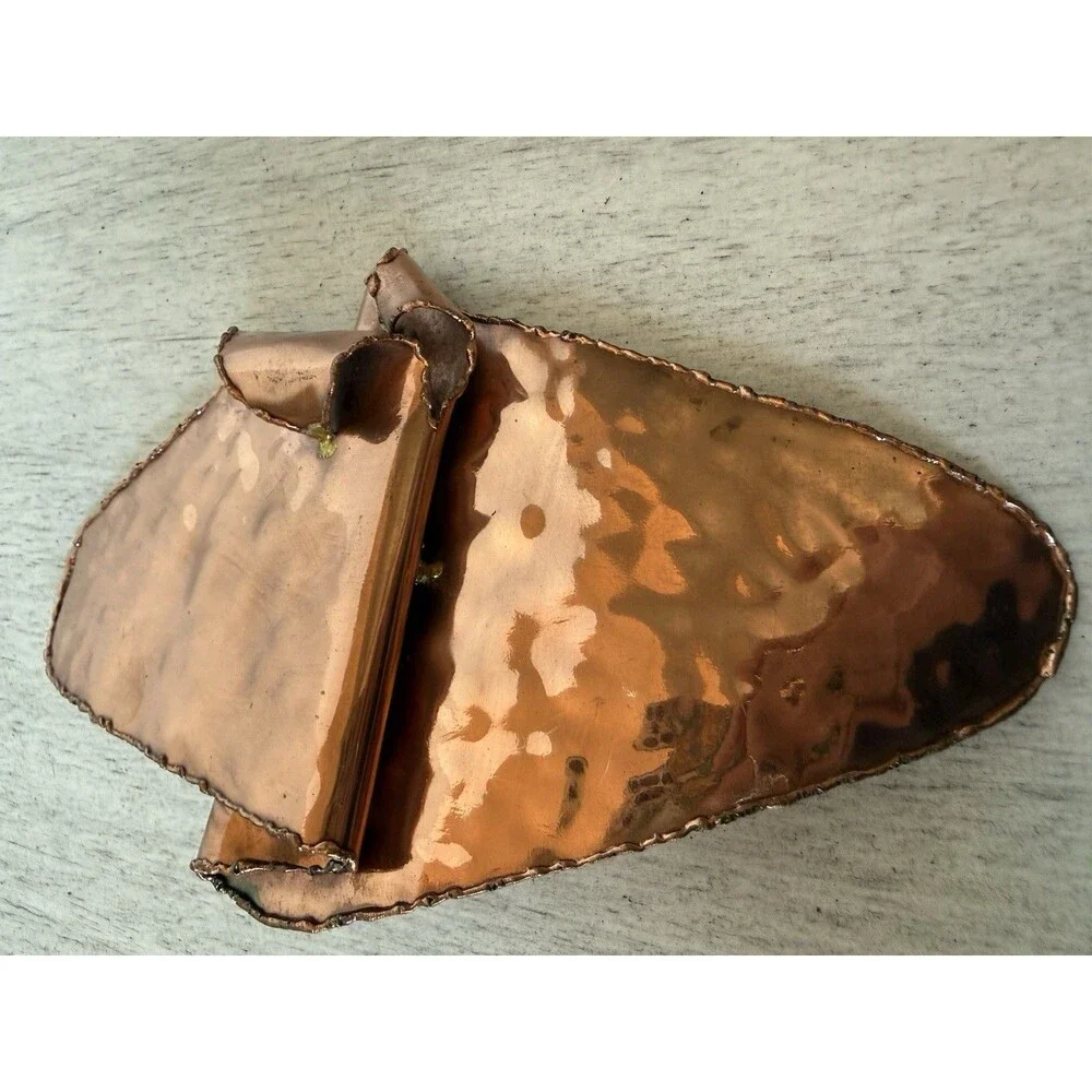 Vintage FraJo Modernist Brutalist Sculptural Belt Buckle 1980s Copper Hammered